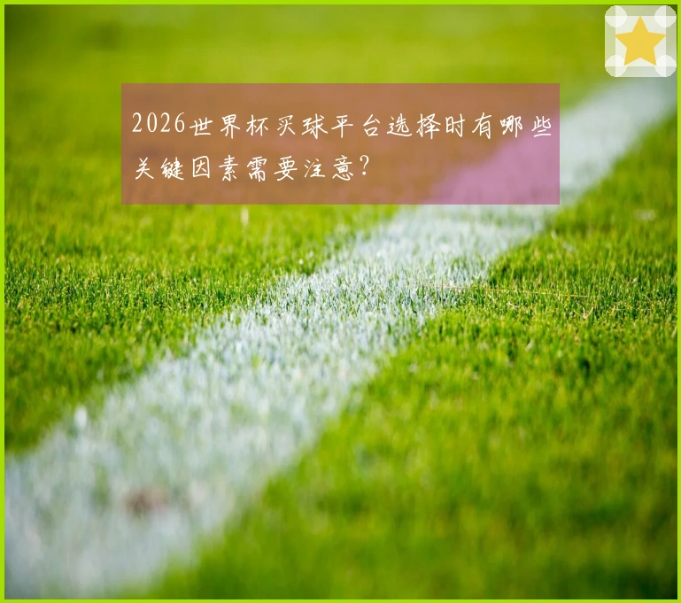 2026世界杯买球平台选择时有哪些关键因素需要注意?